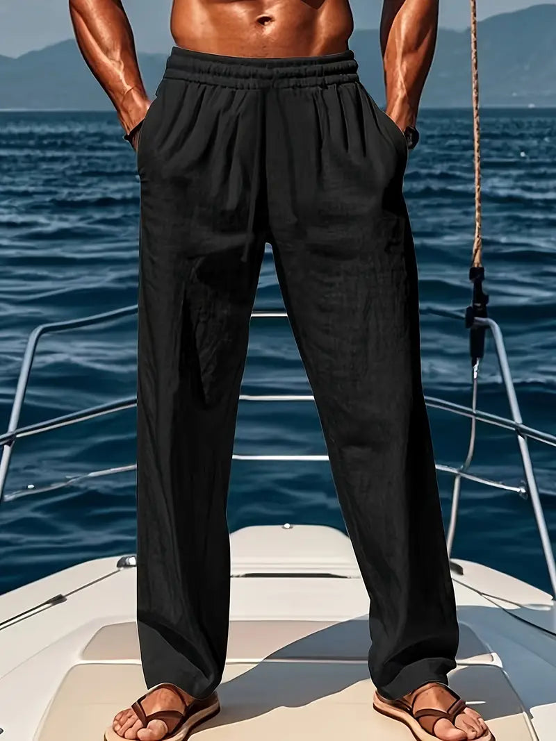 Pantalon Homme Lin Élégant Été