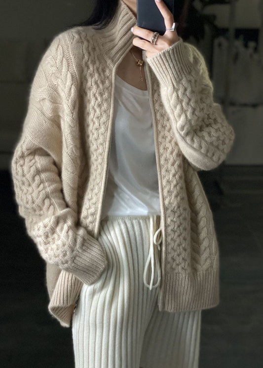 Cardigan Élégant Col Montant Féminin Actuel - luxestyle
