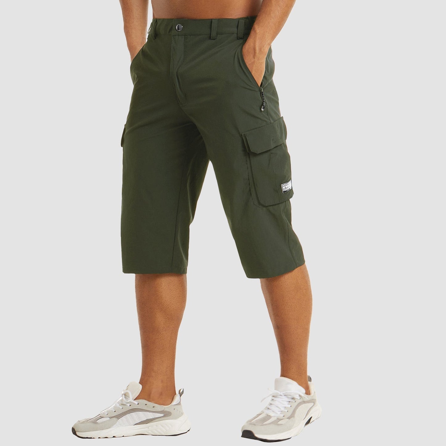 Pantalon Cargo Homme Marine avec Poches Côtelées