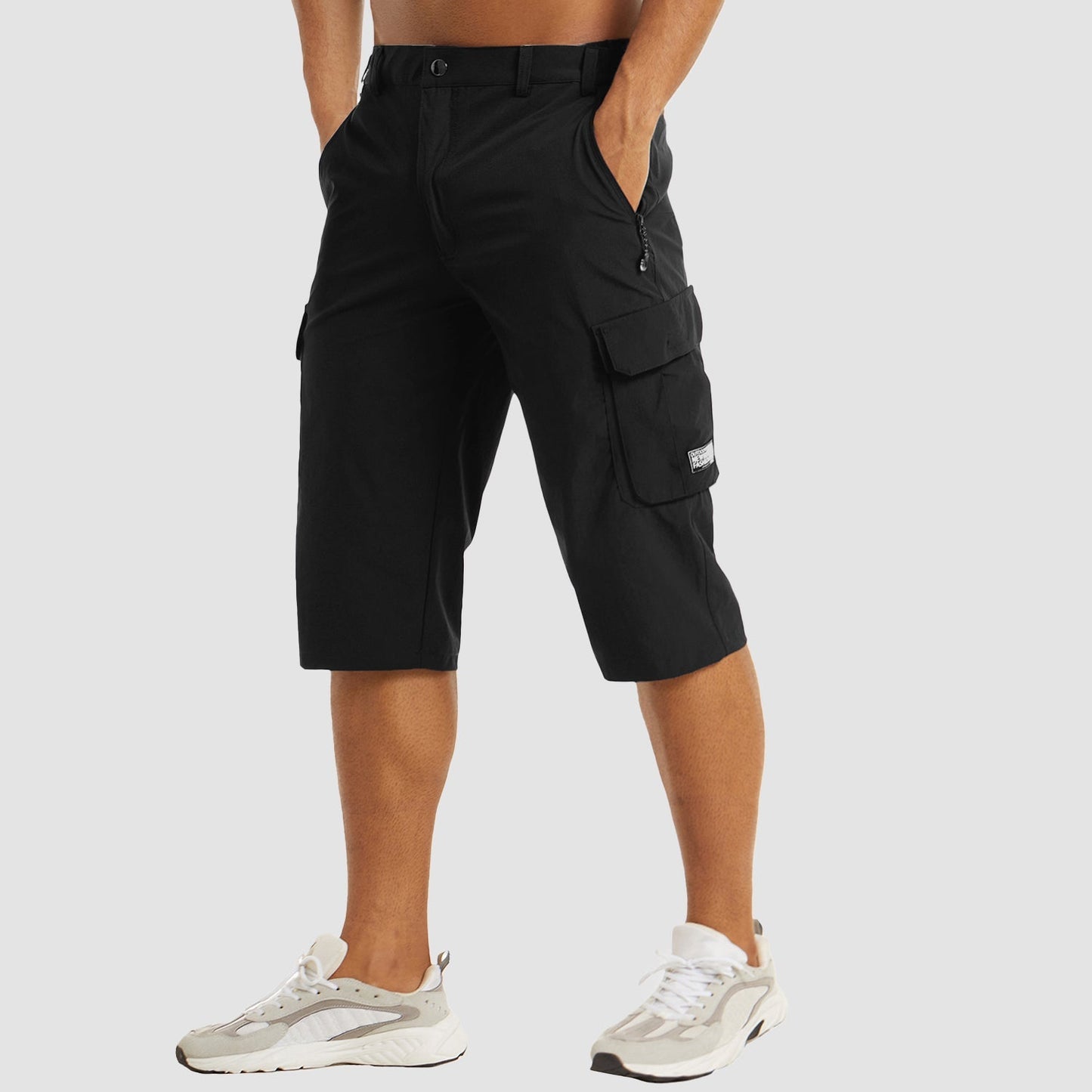 Pantalon Cargo Homme Marine avec Poches Côtelées