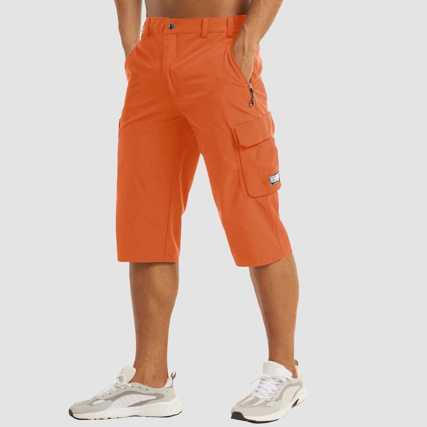 Pantalon Cargo Homme Marine avec Poches Côtelées