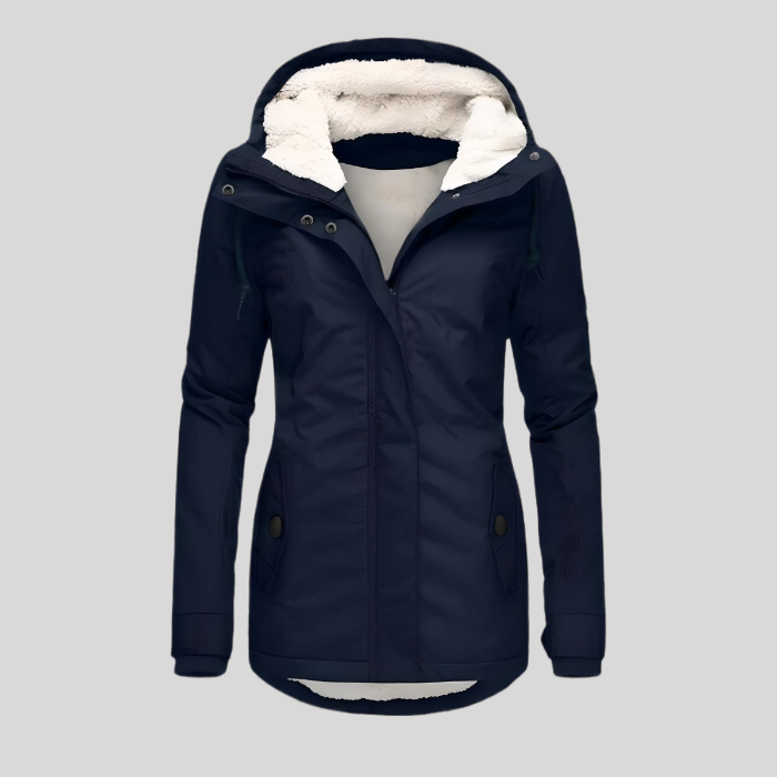 Parka Femme Hiver Élégant - Manteau Imperméable Doublé Fourrure Artificielle