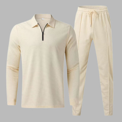 Tenue Décontractée Homme Polo Manches Longues Jogging - LuxeStyle