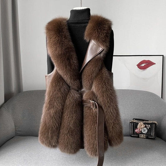 Gilet Élégant Zippé Fourrure Artificielle pour Femme Hiver - LuxeStyle