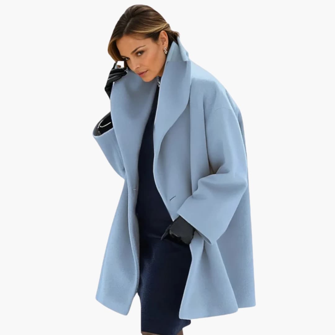 Manteau femme élégant mi-long col dégagé - LuxeStyle