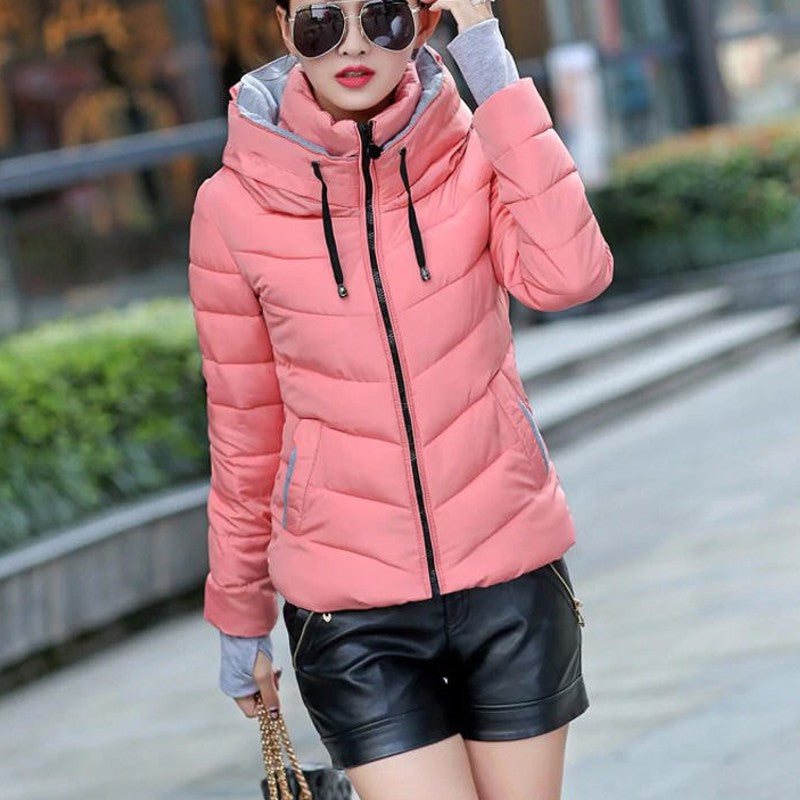Veste Hiver Longue Élégante avec Capuche et Fermeture Éclair