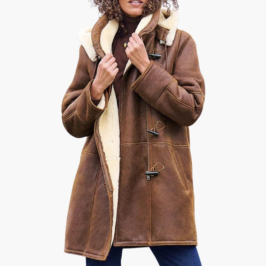Manteau femme hiver chaud avec capuche et doublure polaire - LuxeStyle