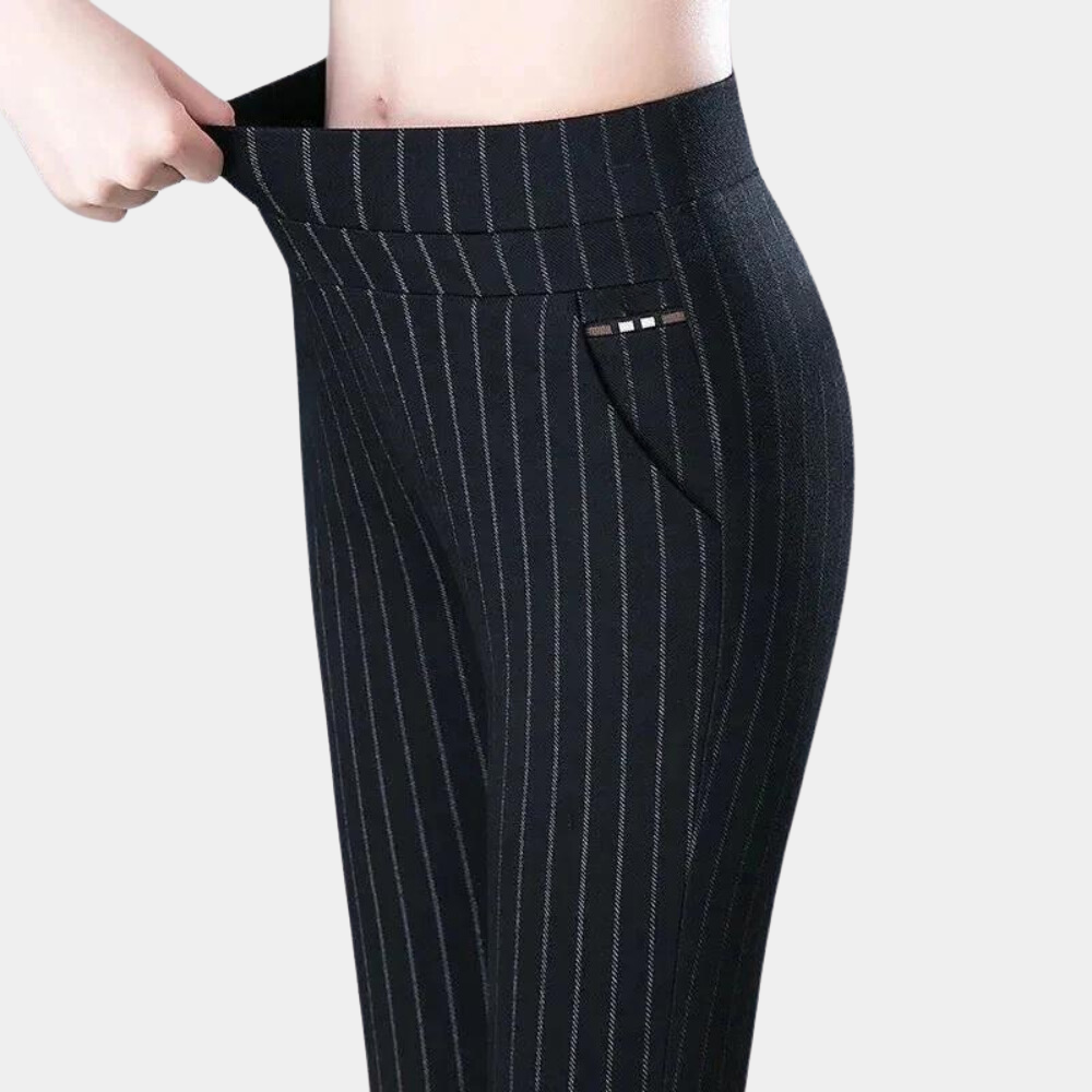 Pantalon Femme Chic Taille Haute Décontracté avec Poches