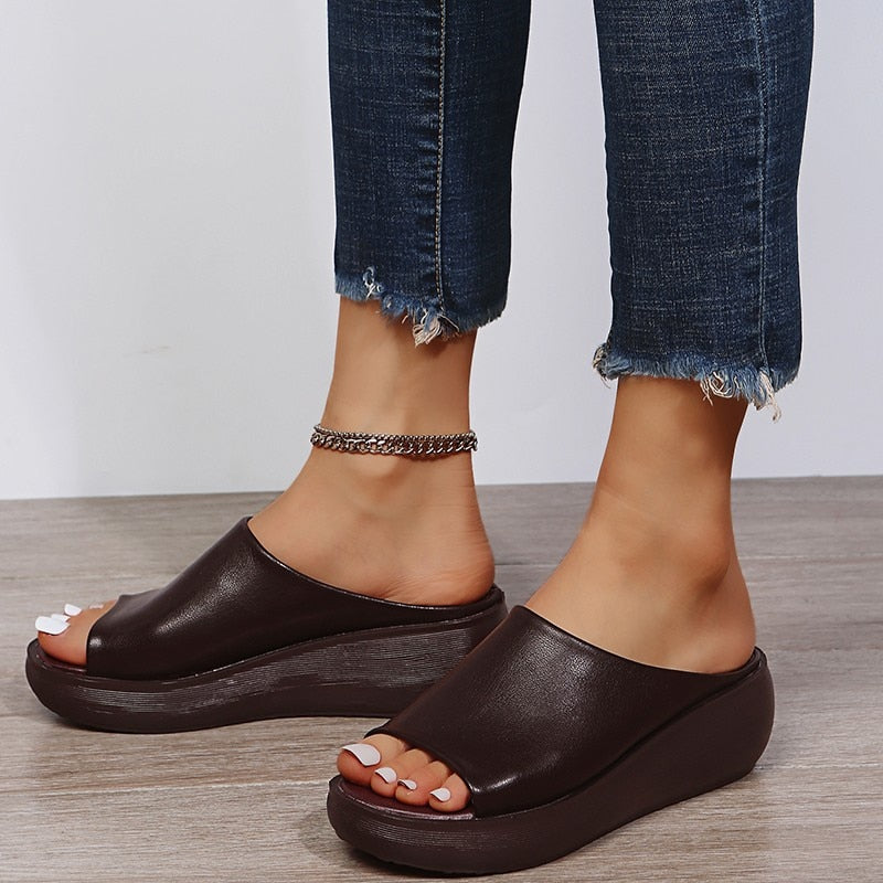 Sandales Femmes Été – Tongs Confort avec Bout Ouvert & Semelle Épaisse