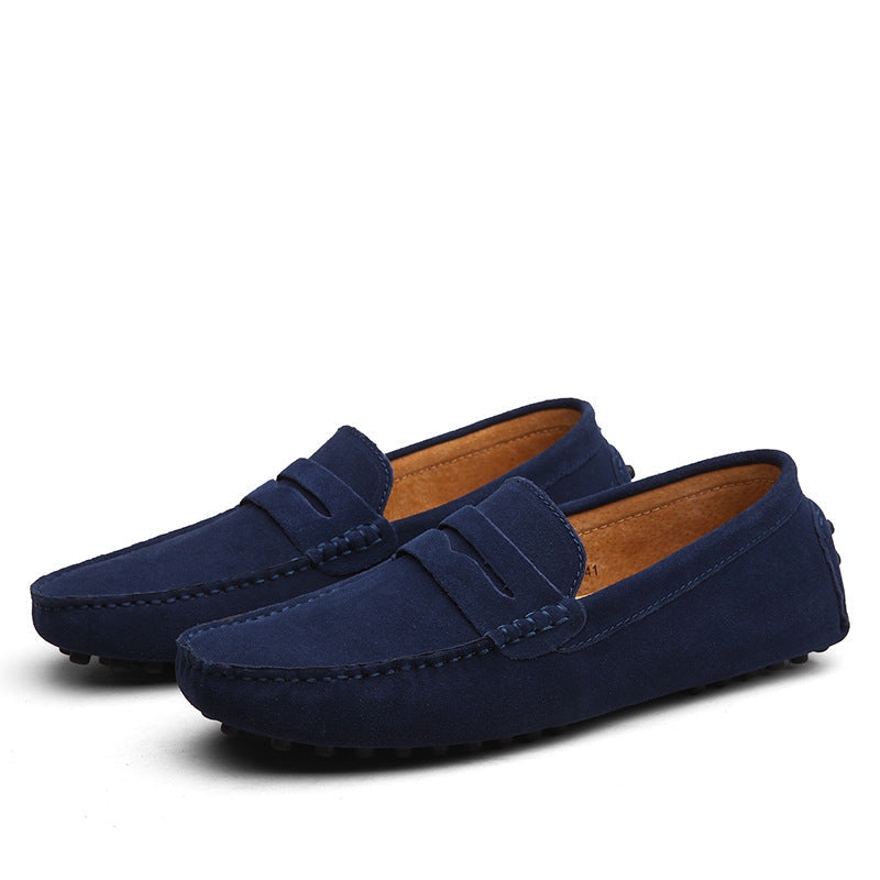 Mocassins cuir brun homme, semelle caoutchouc renforcée