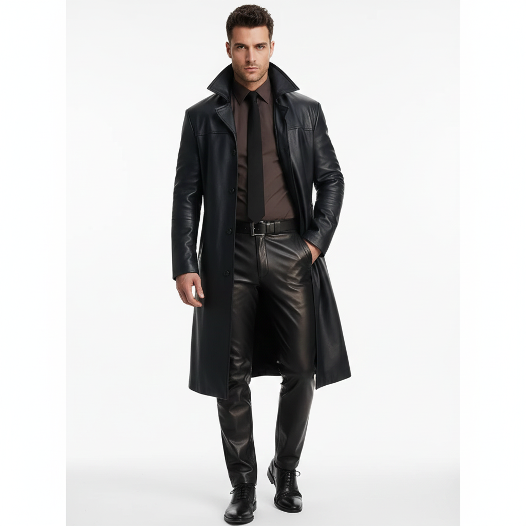 Manteau Long Homme Chic - Trench Élégant à Fermeture Bouton - LuxeStyle
