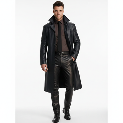 Manteau Long Homme Chic - Trench Élégant à Fermeture Bouton - LuxeStyle