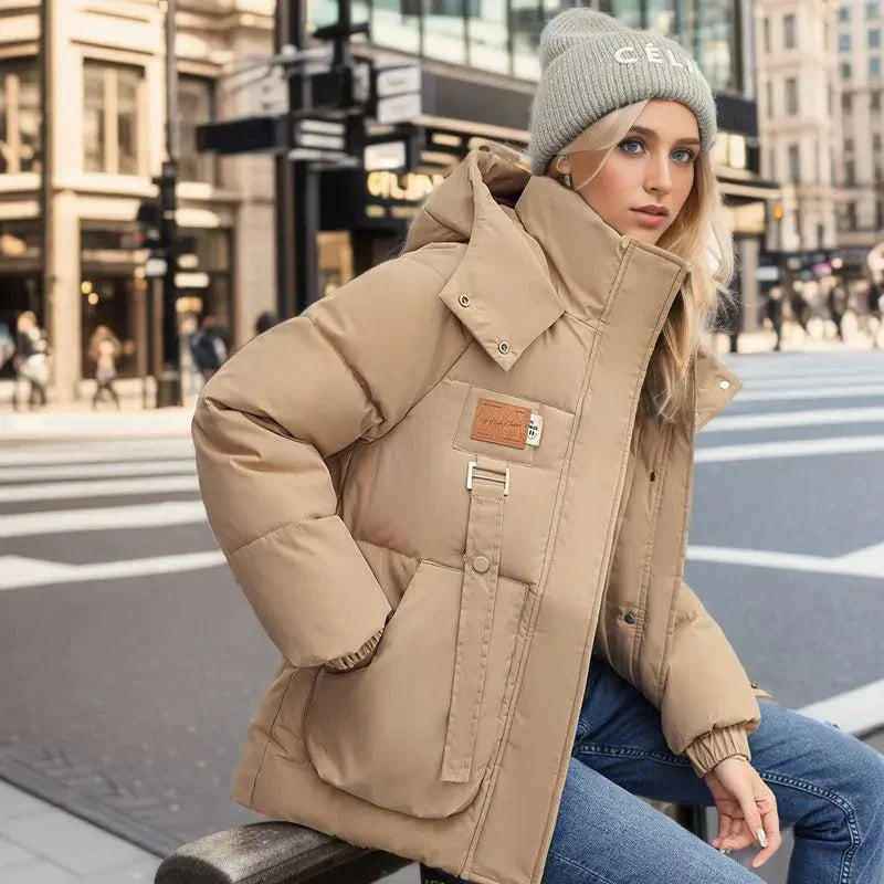 Parka Femme Élégante Imperméable - Manteau Hiver Douillet avec Capuche