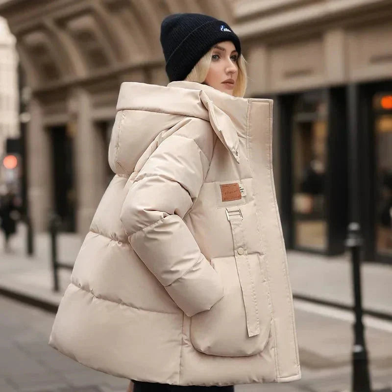 Parka Femme Élégante Imperméable - Manteau Hiver Douillet avec Capuche