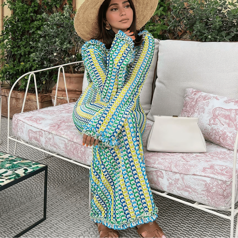 Robe de Plage Élégante en Dentelle - Robe Longue Femme avec Dos Décolleté - LuxeStyle
