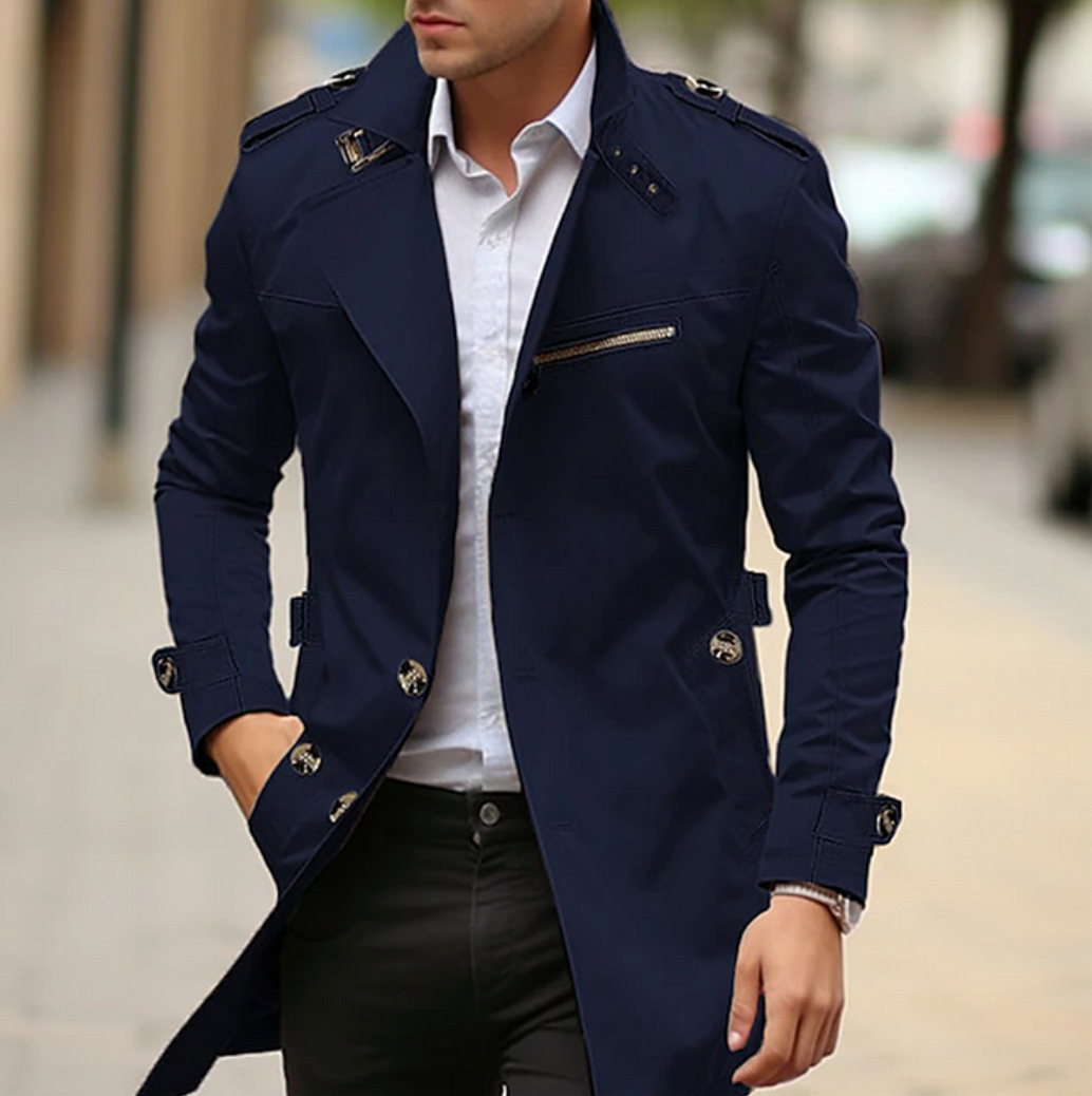 Imperméable Classique Homme avec Ceinture pour Printemps