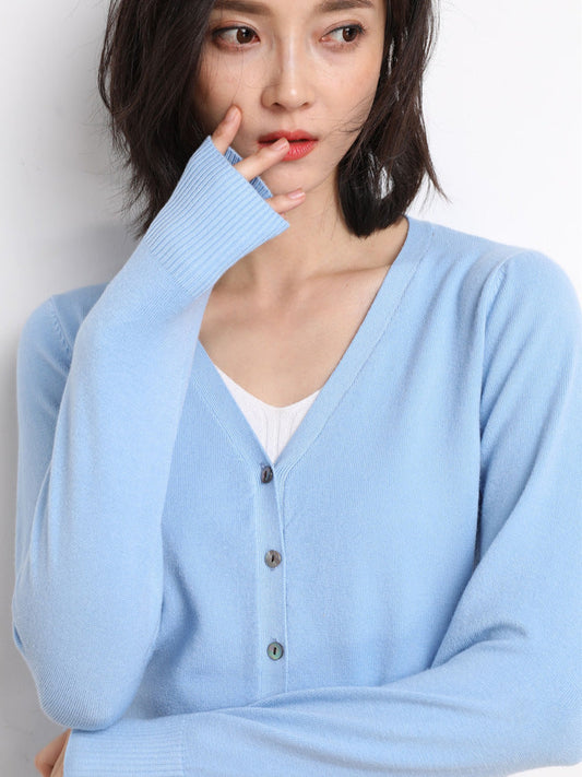 Cardigan Femme Élégant Col V - luxestyle