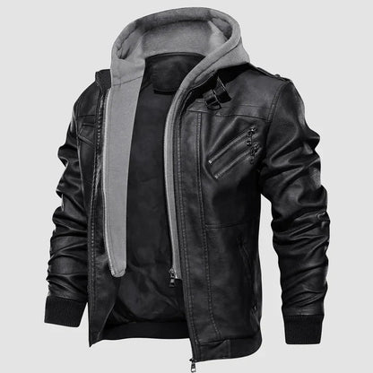 Veste cuir végétal tendance avec capuche
