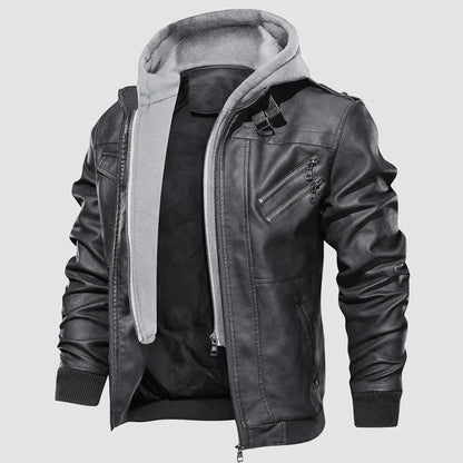 Veste cuir végétal tendance avec capuche