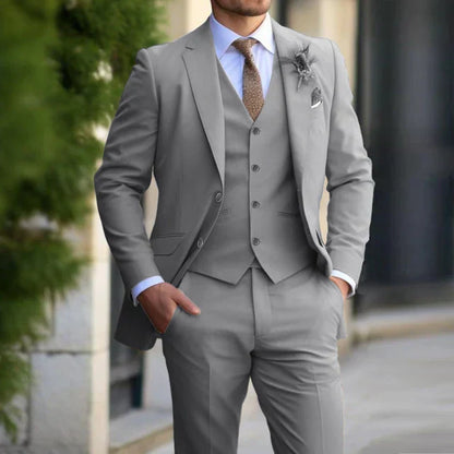 Costume Homme Chic 3 Pièces avec Veston et Nœud Papillon