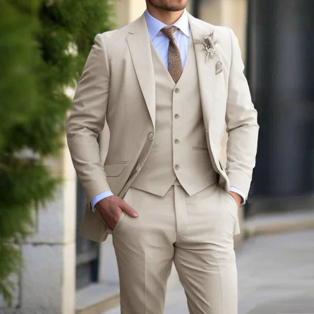 Costume Homme Chic 3 Pièces avec Veston et Nœud Papillon