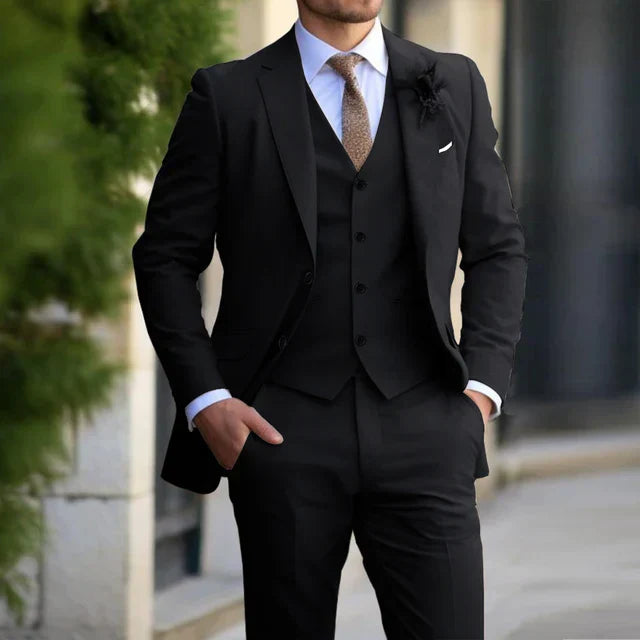 Costume Homme Chic 3 Pièces avec Veston et Nœud Papillon