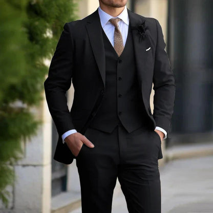 Costume Homme Chic 3 Pièces avec Veston et Nœud Papillon