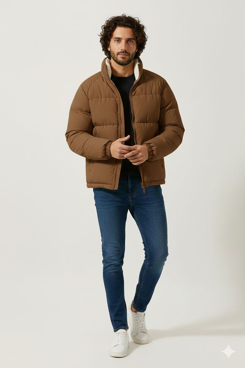 Veste Hiver Doublée Polaire pour Homme – Doudoune Chaude Élégante - LuxeStyle