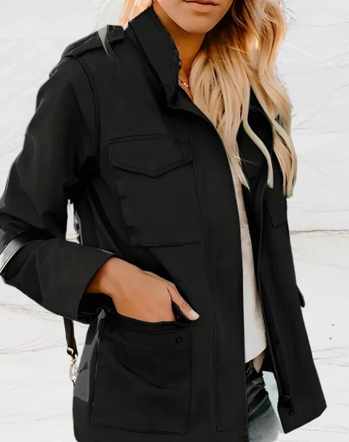 Veste Femme Chic - Veste Longue Courte avec Poches Utiles