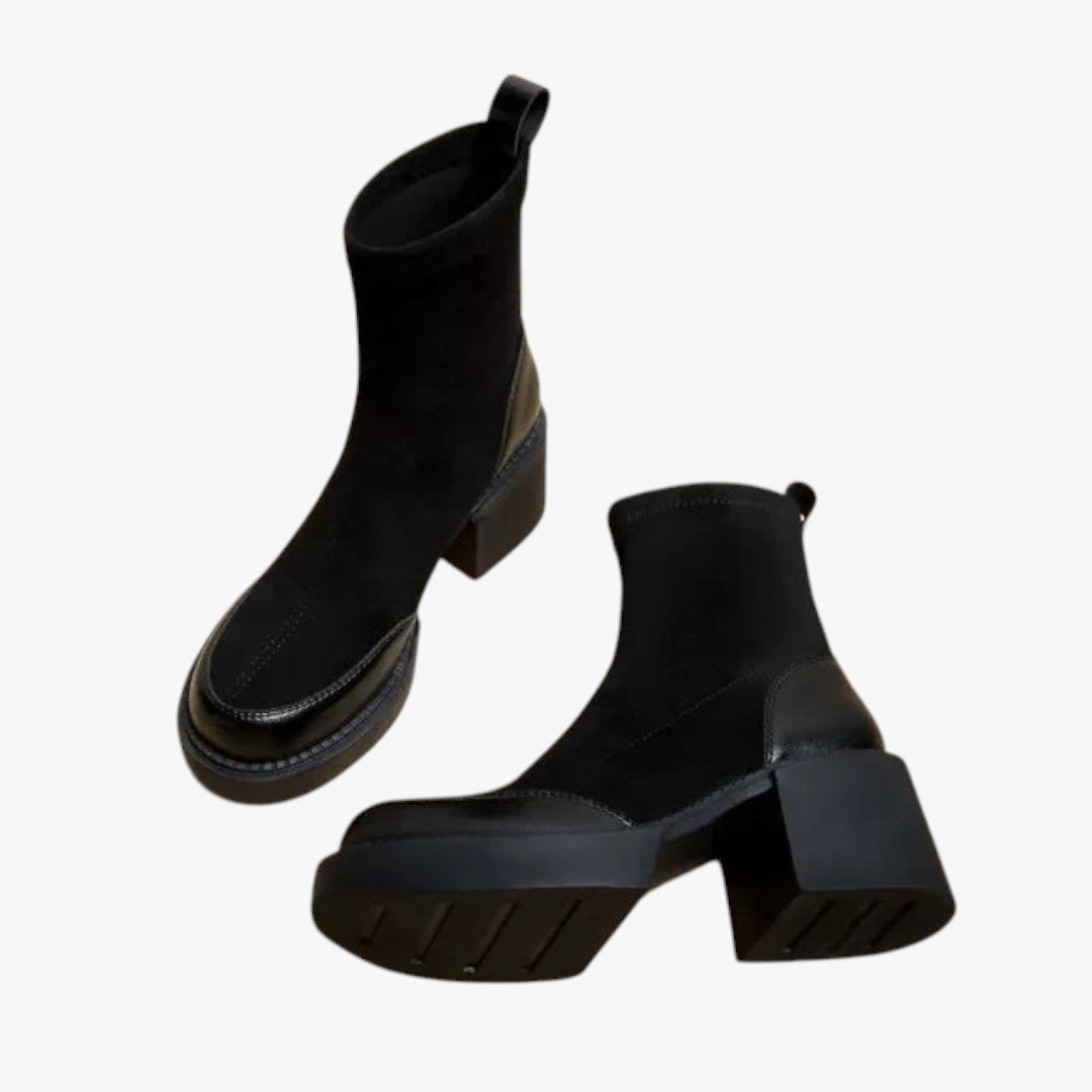 Bottes Chelsea Élégantes Femmes en Cuir Noir - LuxeStyle