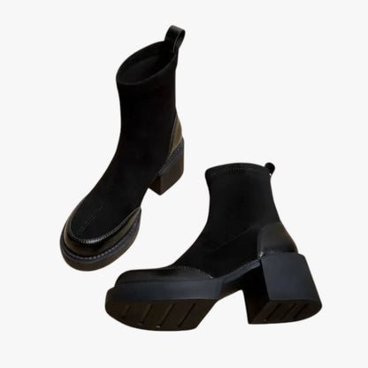 Bottes Chelsea Élégantes Femmes en Cuir Noir - LuxeStyle