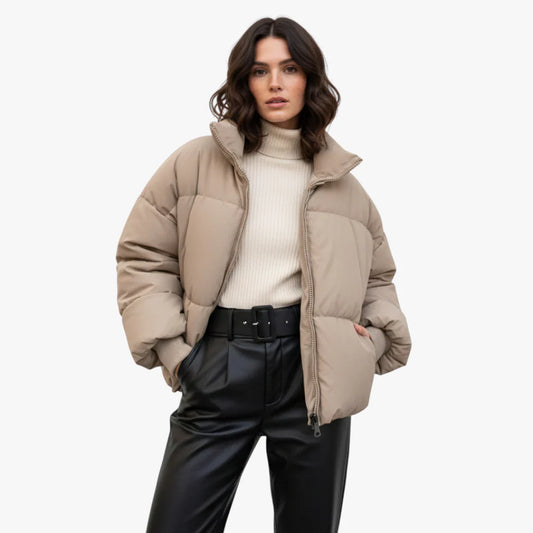 Veste hivernale épaisse pour femme col en V - LuxeStyle
