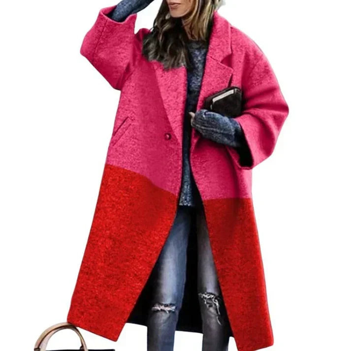 Manteau Femme Élégant Long – Fermeture Éclair et Ceinture Réglable
