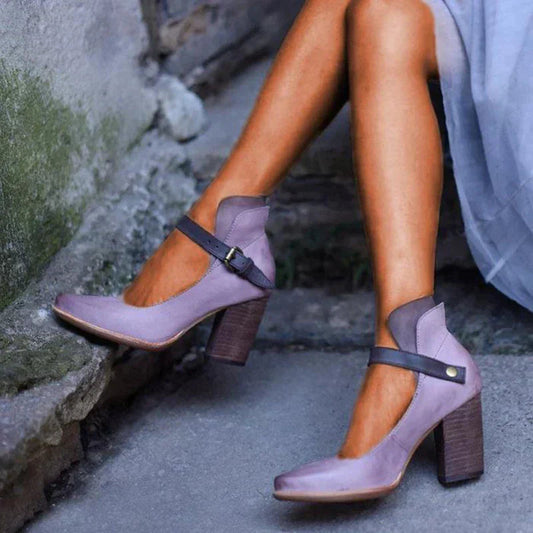 Chaussures Élégantes à Talons Hauts avec Bouton à la Cheville - LuxeStyle