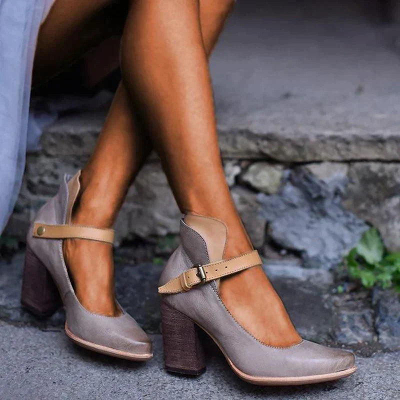 Chaussures Élégantes à Talons Hauts avec Bouton à la Cheville