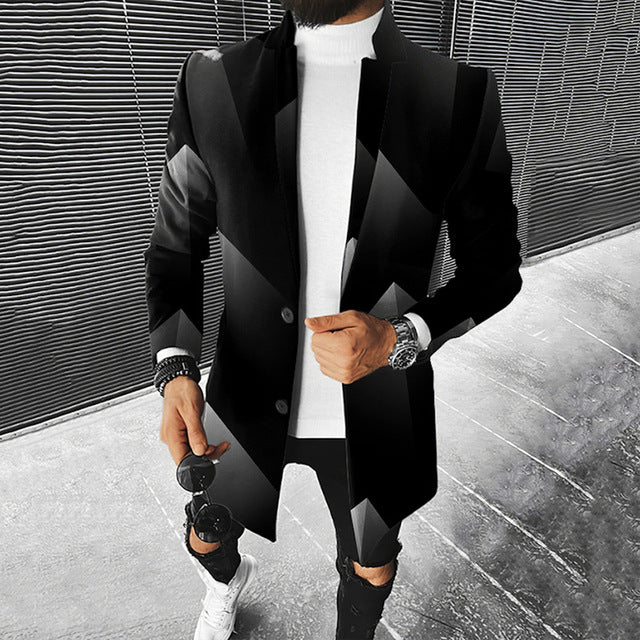 Veste Homme Imprimé Géométrique Slim Fit