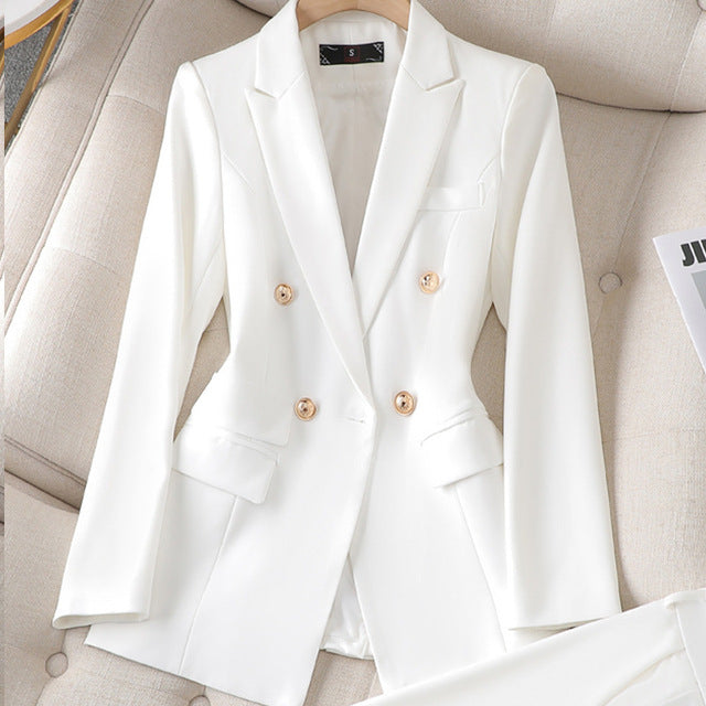 Blazer Féminin Blanc Classique 2 Boutons - LuxeStyle