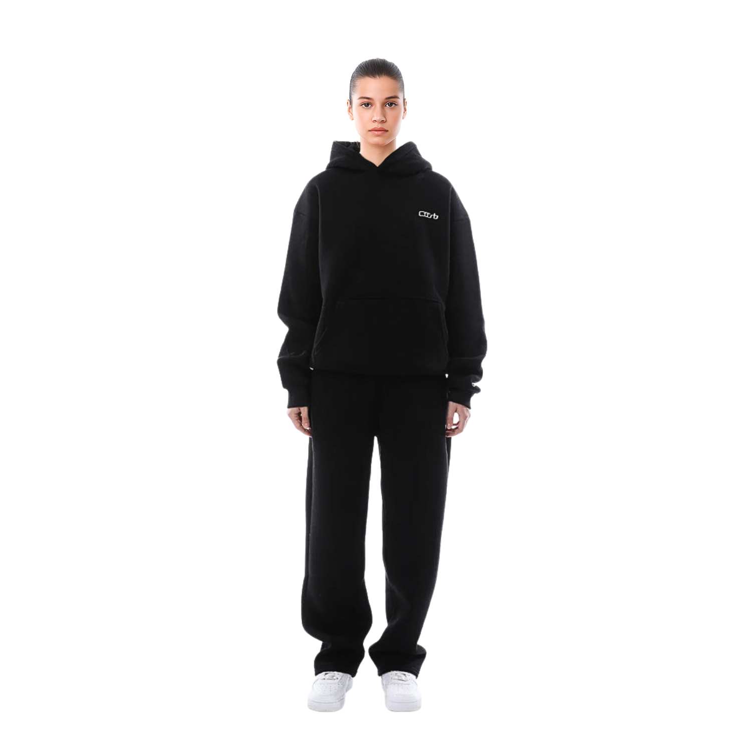 Sweat à Capuche Noir Polyvalent avec Poche Avant - LuxeStyle