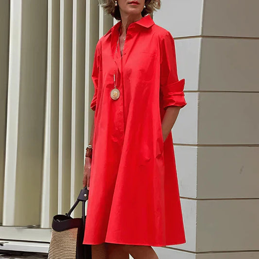Robe Chemisier Féminine Chic – Robe Chemise Confort Élégante pour Femme - LuxeStyle