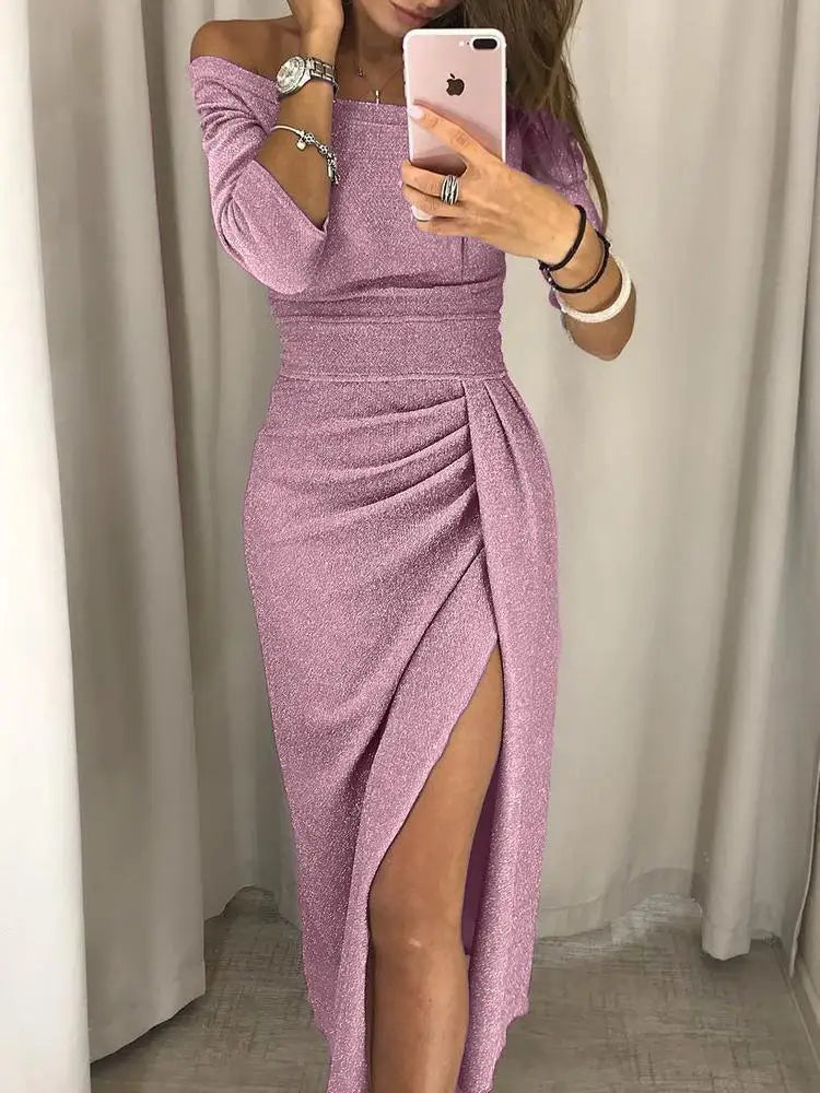 Robe Chic Céleste Femme Taille Mi-Longue - LuxeStyle