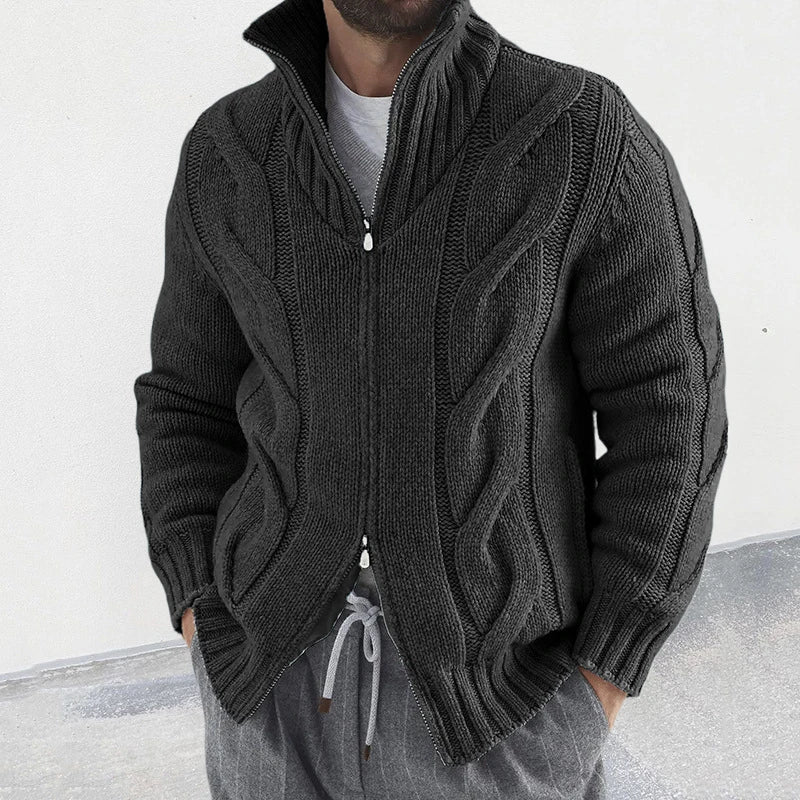 Gilet en laine épais vert foncé pour homme hiver