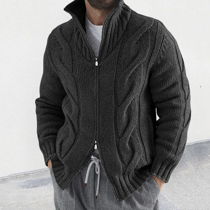Gilet en laine épais vert foncé pour homme hiver