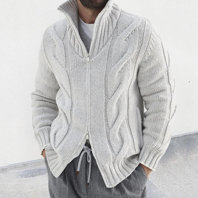 Gilet en laine épais vert foncé pour homme hiver
