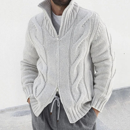 Gilet en laine épais vert foncé pour homme hiver