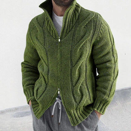 Gilet en laine épais vert foncé pour homme hiver