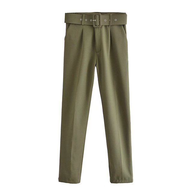 Pantalon Confort Femme Taille Élevée avec Ceinture Élastique