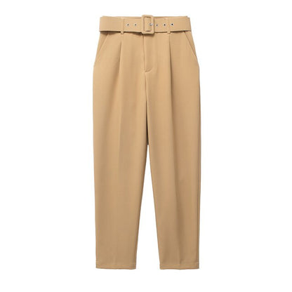 Pantalon Confort Femme Taille Élevée avec Ceinture Élastique