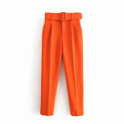 Pantalon Confort Femme Taille Élevée avec Ceinture Élastique