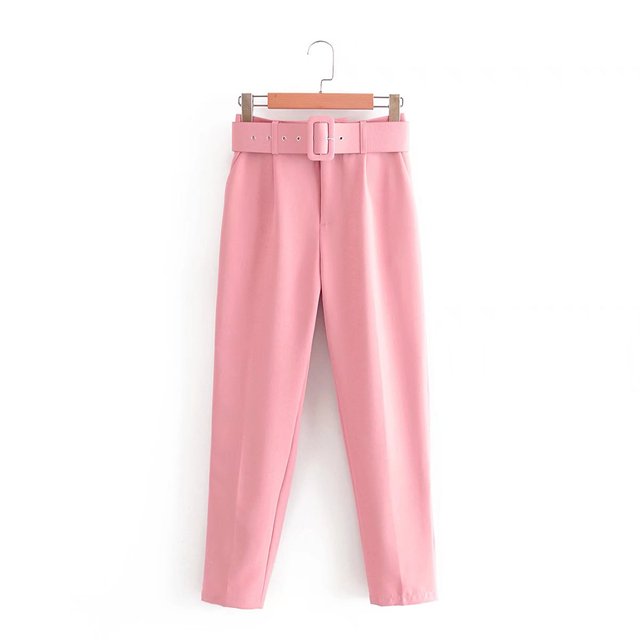 Pantalon Confort Femme Taille Élevée avec Ceinture Élastique