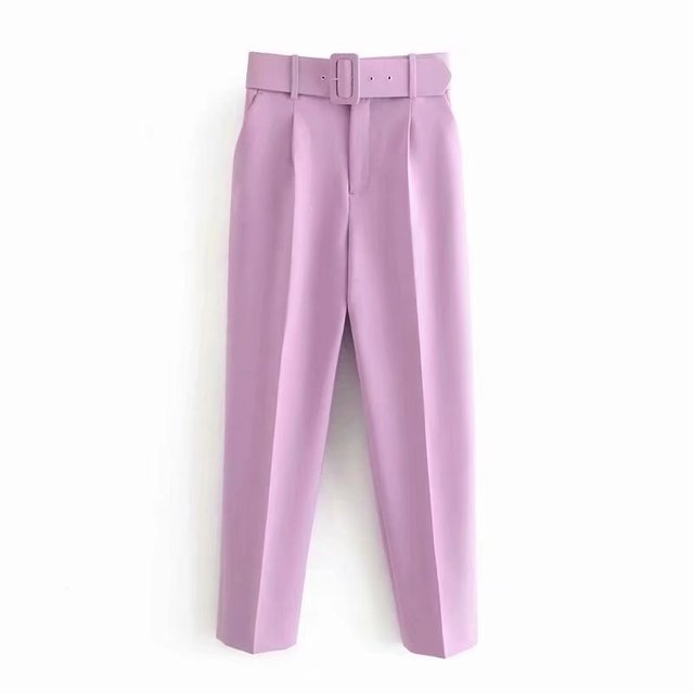 Pantalon Confort Femme Taille Élevée avec Ceinture Élastique
